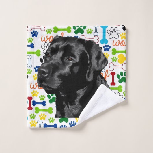 Black Labrador Retriever Bad Handdoek (Wasdoekje)