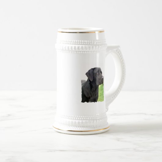 Black Labrador Retriever Beer Stein Bierpul (Voorkant rechts)