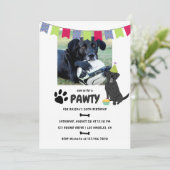 Black Labrador Retriever Birthday foto-uitnodiging Kaart (Staand voorkant)