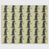 Black Labrador Retriever Birthday Gift Wrap Cadeaupapier (Vlak)