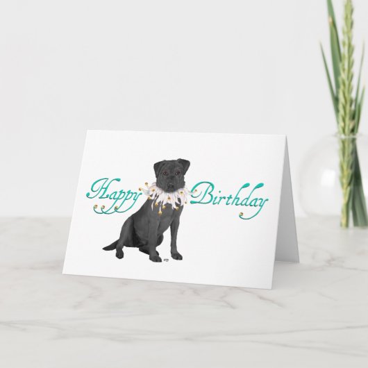 Black Labrador Retriever Birthday Kaart (Voorkant)