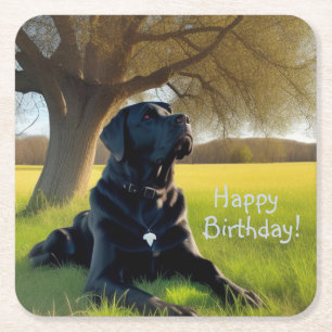 Black Labrador Retriever Birthday Kartonnen Onderzetters