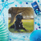 Black Labrador Retriever Birthday Papieren Bordje (Feest)