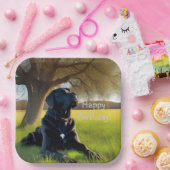 Black Labrador Retriever Birthday Papieren Bordje (Feest)