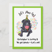  Black Labrador Retriever Birthday Party Invite Kaart (Voorkant)