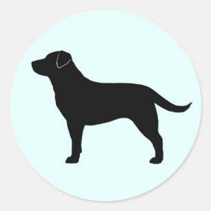 Black labrador Retriever Black Lab Dog Silhouette Ronde Sticker