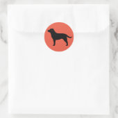 Black labrador Retriever Black Lab Dog Silhouette Ronde Sticker (Tas)
