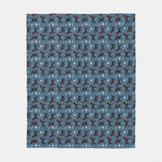 Black Labrador Retriever Blue Pattern Fleece Deken (Voorkant)