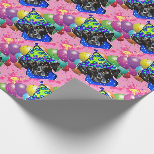 Black Labrador Retriever Cadeaupapier (Hoek)