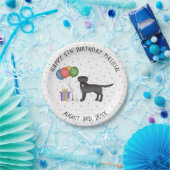 Black Labrador Retriever Cartoon Dog - Birthday Papieren Bordje (Feest)