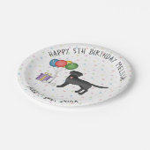 Black Labrador Retriever Cartoon Dog - Birthday Papieren Bordje (Gekanteld)