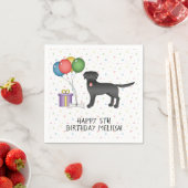 Black Labrador Retriever Cartoon Dog - Birthday Servet (Insitu)