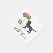 Black Labrador Retriever Cartoon Dog - Birthday Servet (Hoek)