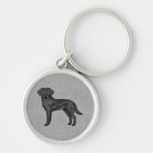 Black Labrador Retriever Cartoon Dog Illustratie Sleutelhanger