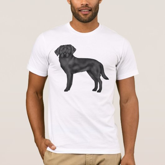 Black Labrador Retriever Cartoon Dog Illustratie T-shirt (Voorkant)