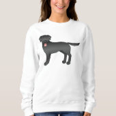Black Labrador Retriever Cartoon Dog Illustratie Trui (Voorkant)