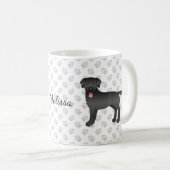 Black Labrador Retriever Cartoon Dog & Name Koffiemok (Voorkant rechts)