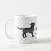 Black Labrador Retriever Cartoon Dog & Name Koffiemok (Links)
