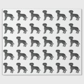 Black Labrador Retriever Cartoon Dog Patroon Cadeaupapier (Vlak)