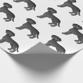 Black Labrador Retriever Cartoon Dog Patroon Cadeaupapier (Hoek)