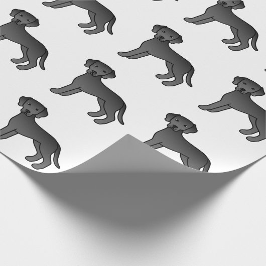 Black Labrador Retriever Cartoon Dog Patroon Cadeaupapier (Hoek)