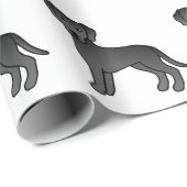 Black Labrador Retriever Cartoon Dog Patroon Cadeaupapier (Rol Hoek)