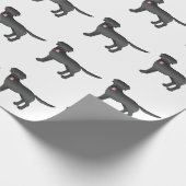 Black Labrador Retriever Cartoon Dog Patroon Cadeaupapier (Hoek)