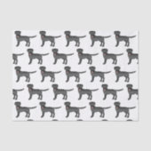 Black Labrador Retriever Cartoon Dog Patroon Tissuepapier (Voorkant)