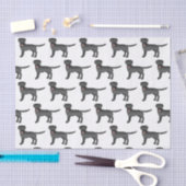Black Labrador Retriever Cartoon Dog Patroon Tissuepapier (Craft)