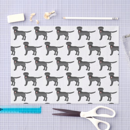 Black Labrador Retriever Cartoon Dog Patroon Tissuepapier (Craft)