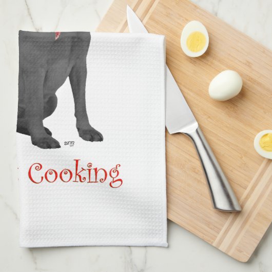 Black Labrador Retriever Chef Theedoek (Quarter Fold)