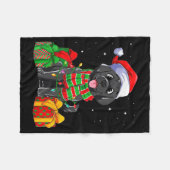 Black Labrador Retriever Christmas Lights Xmas Lab Fleece Deken (Voorkant (Horizontaal))