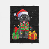 Black Labrador Retriever Christmas Lights Xmas Lab Fleece Deken (Voorkant)