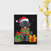 Black Labrador Retriever Christmas Lights Xmas Lab Kaart (Gele Bloem)