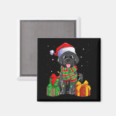 Black Labrador Retriever Christmas Lights Xmas Lab Magneet (Voorkant / Achterkant)