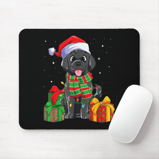 Black Labrador Retriever Christmas Lights Xmas Lab Muismat (Met muis)