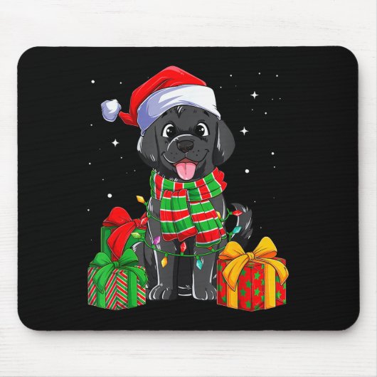 Black Labrador Retriever Christmas Lights Xmas Lab Muismat (Voorkant)