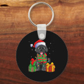 Black Labrador Retriever Christmas Lights Xmas Lab Sleutelhanger (Voorkant)