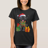 Black Labrador Retriever Christmas Lights Xmas Lab T-shirt (Voorkant)