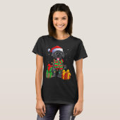 Black Labrador Retriever Christmas Lights Xmas Lab T-shirt (Voorkant volledig)