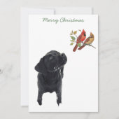 Black Labrador Retriever Christmas Puppy Schattige Feestdagenkaart (Voorkant)
