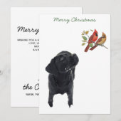 Black Labrador Retriever Christmas Puppy Schattige Feestdagenkaart (Voorkant / Achterkant)