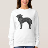 Black Labrador Retriever Cute Cartoon Dog Tekening Trui (Voorkant)