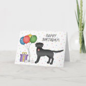 Black Labrador Retriever Cute Dog Happy Birthday Kaart (Voorkant)