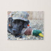 Black Labrador Retriever Cute Duck Hunting Dog Legpuzzel (Horizontaal)