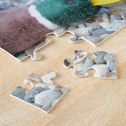 Black Labrador Retriever Cute Duck Hunting Dog Legpuzzel (Zijkant)