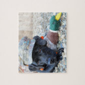 Black Labrador Retriever Cute Duck Hunting Dog Legpuzzel (Verticaal)