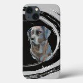 Black Labrador Retriever Dog Abstract wervelkolom Case-Mate iPhone Case (Achterkant)