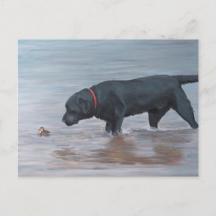 Black Labrador Retriever Dog Art Briefkaart