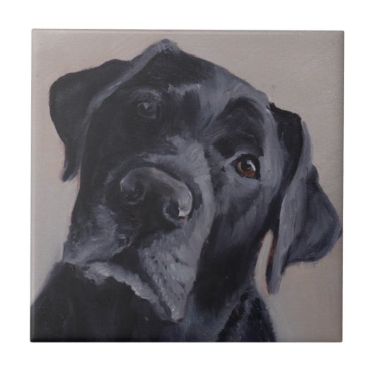 Black Labrador Retriever Dog Art keramische tegel Tegeltje (Voorkant)